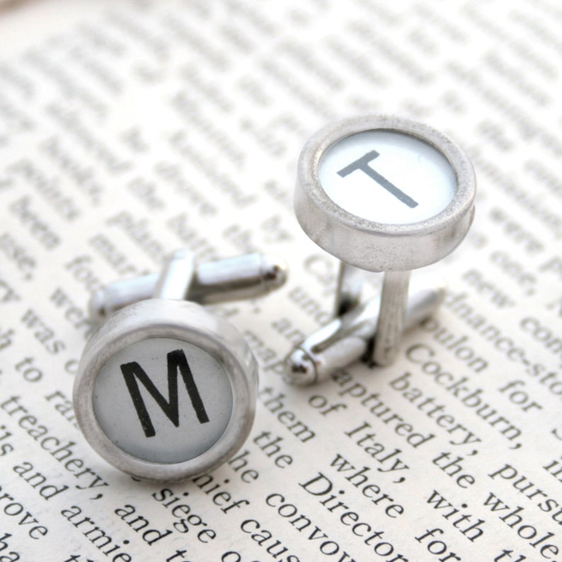 Typewriter Key Initial Cufflinks Custom Letter Monogram Cuff Etsy UK