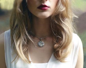 Steampunk Watch Pendant, Necklace Statement Necklace for her