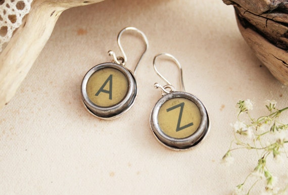 Typewriter key earrings clearance