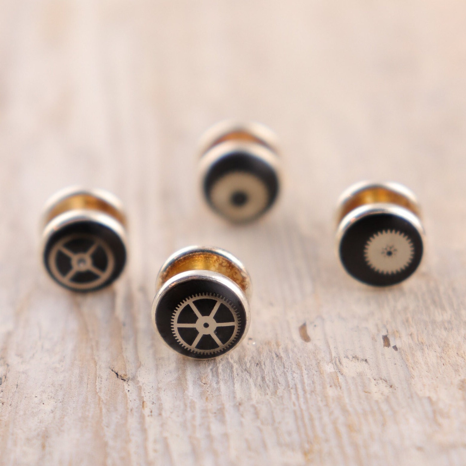 Tuxedo Shirt Studs Set of 4 Novelty Shirt Buttons Tux Stud Etsy UK