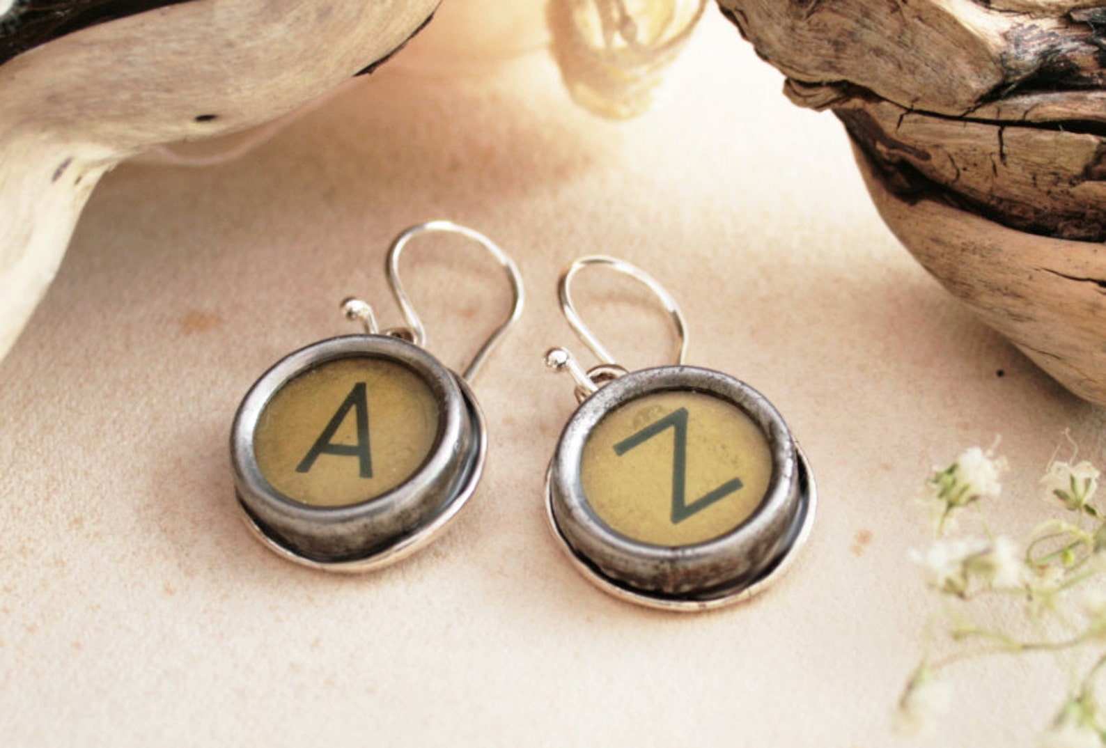 Typewriter Key Earrings Custom Made Letter Earrings for a Etsy UK