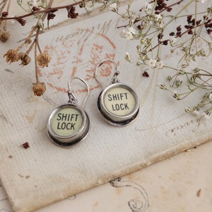 Cute Dangling Typewriter Key Earrings, Unique Jewelry for the Literary Lovers in Romantic Academia Style image 7