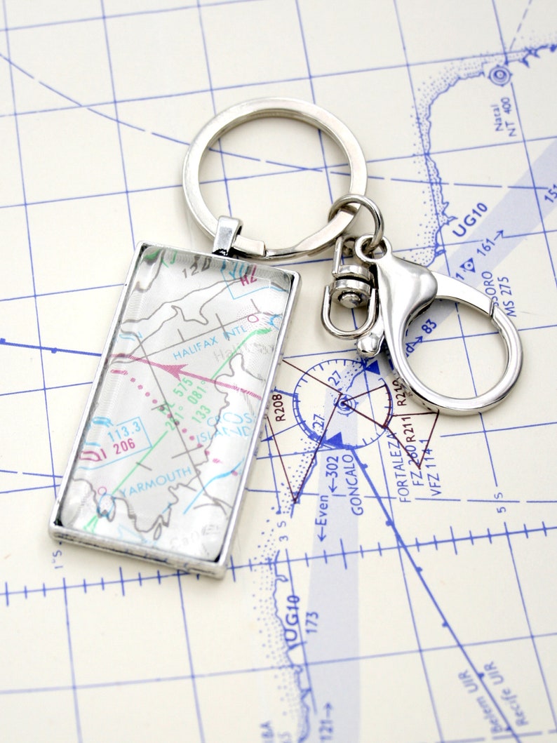 Pilot Keychain Aviation Gifts for Pilot Aeronautical Chart Etsy UK