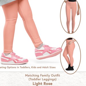 Kids Solid Leggings | Kids Light Rose Leggings | Kid Pink Leggings | Fall Leggings | Mommy and Me Leggings | Matching Family Outfit