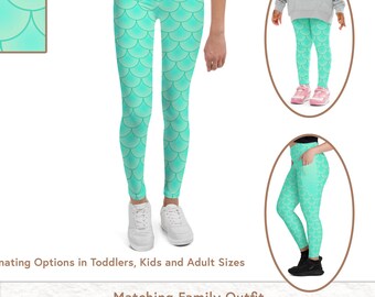 Mermaid Leggings | Mermaid Youth Leggings | Mermaid Halloween Costume | Mommy and Me Leggings | Soft Fall Leggings | Matching Family Outfit