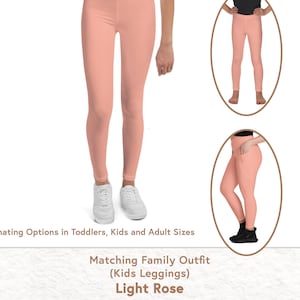 Kids Leggings | Youth Light Rose Leggings | Kid Solid Color Leggings | Mommy and Me Leggings | Soft Leggings | Matching Family Outfit