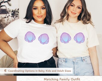 Mermaid Shirt | Mermaid Shell Shirt | Cozy Halloween Costume | Mommy and Me T Shirt | Mommy and Me | Matching Family Outfit
