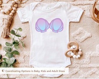 Mermaid Baby Onesie | Mermaid Shell Shirt | Baby Halloween | Kids Halloween | Baby Halloween Costume | Mommy and Me | Matching Family Outfit