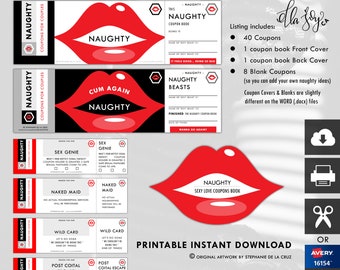 Naughty Love Coupons - Sexy Gift for Couples (Digital Download)
