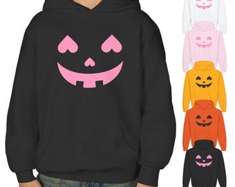Youth Heavy Blend Hooded Sweatshirt | Gildan 18500B | Halloween Hoodie | Jack o lantern Sweatshirt | Mommy and Me Sweatshirt | More Colors