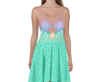 Mermaid Skater Dress | Mermaid Costume | Mermaid Halloween Costume | Mommy and Me Outfit | Matching Family Outfit