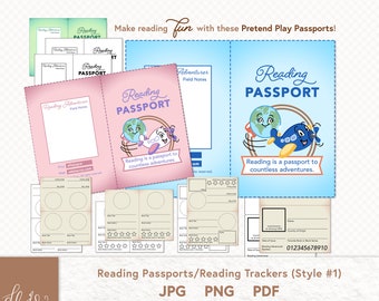 Reading tracker printable Reading Passport Reading log Classroom decor Reading Tracker Kids montessori kids library decor educational prints