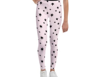 Pink Halloween Youth Leggings | Kids Pink Legging | Mommy & Me Leggings | Star Leggings | Pastel Leggings | Matching Family Outfit