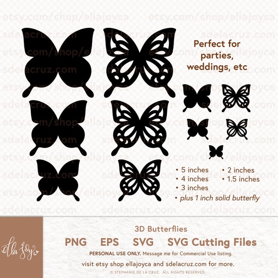 3D Butterflies SVG