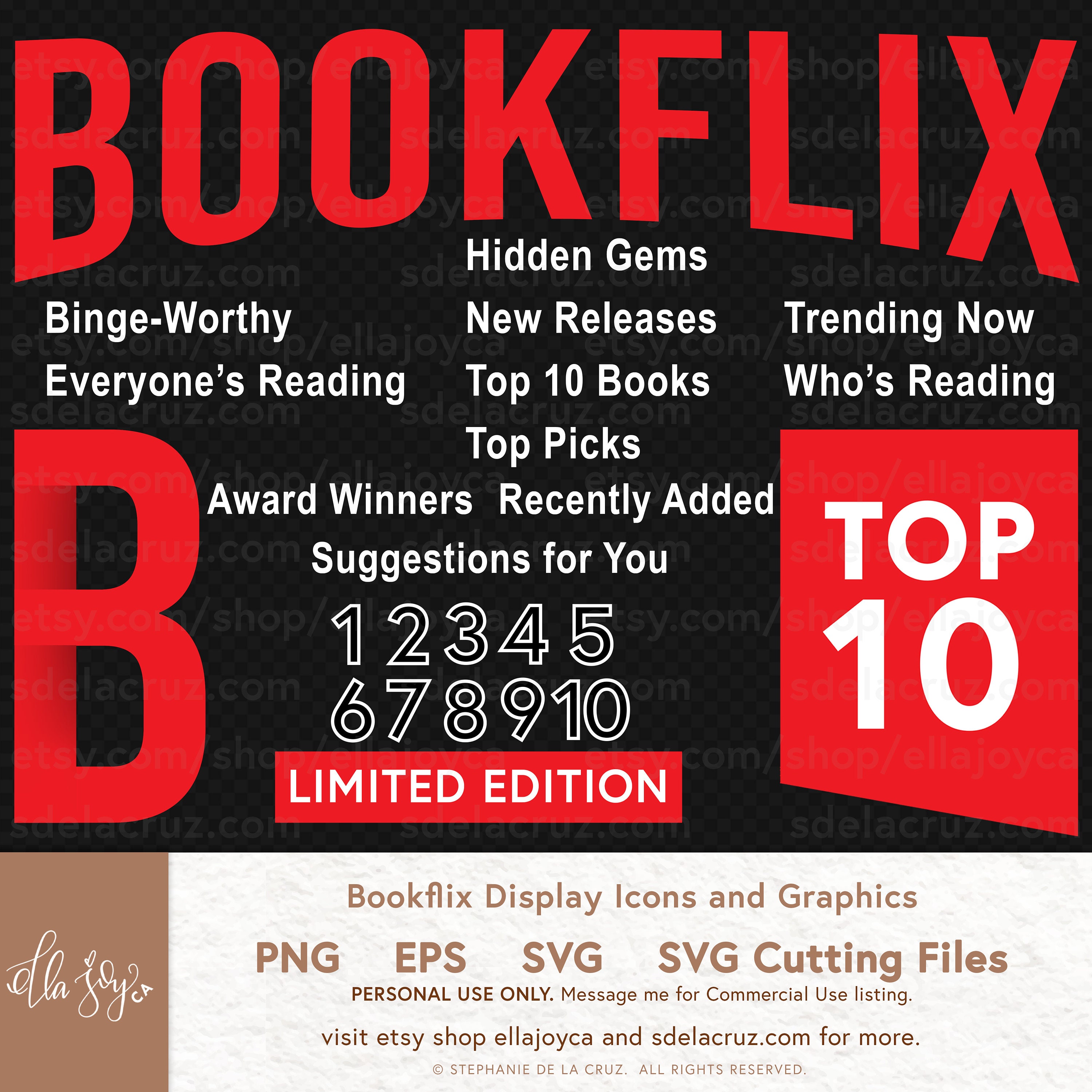 Kids Room SVG Bookflix SVG Kids Room Wall Art Montessori Bookshelf ...