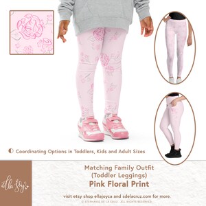 Toddler Pink Floral Leggings | Kids Pink Flower Leggings | Kid Pink Leggings | Mommy and Me Leggings | Easter | Matching Family Outfit