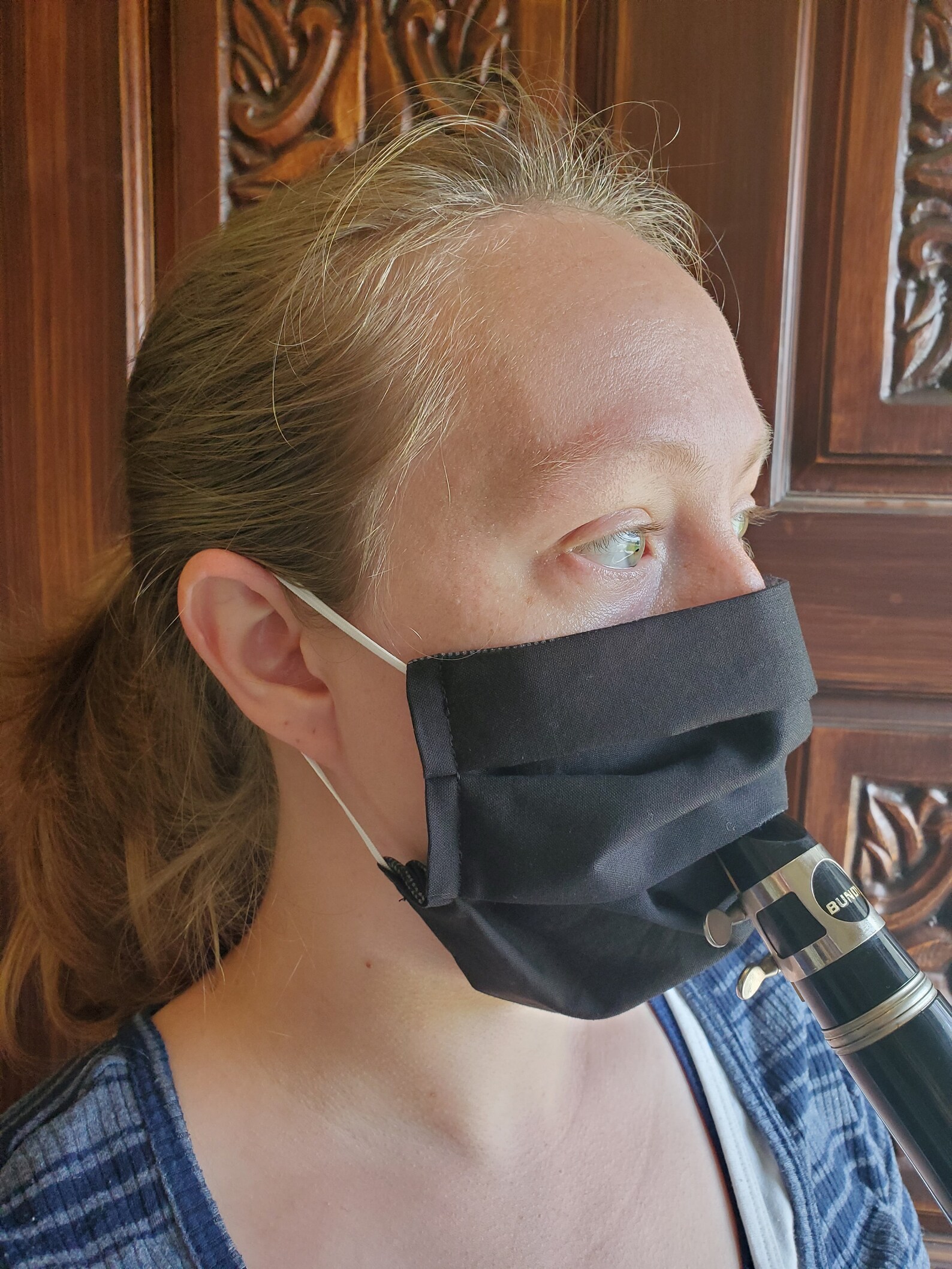 Split Face Mask for Wind Instruments USA Made Black Front Etsy