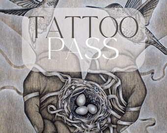 Pase de tatuaje de obra original: Sheri Howe Art (Uso personal)