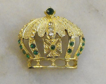 Beautiful Crown Brooch with Maltese Cross