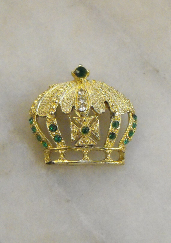 Beautiful Crown Brooch with Maltese Cross