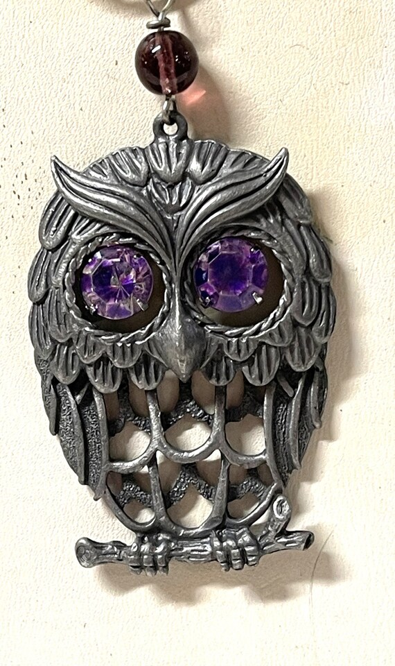 Amethyst owl necklace deals