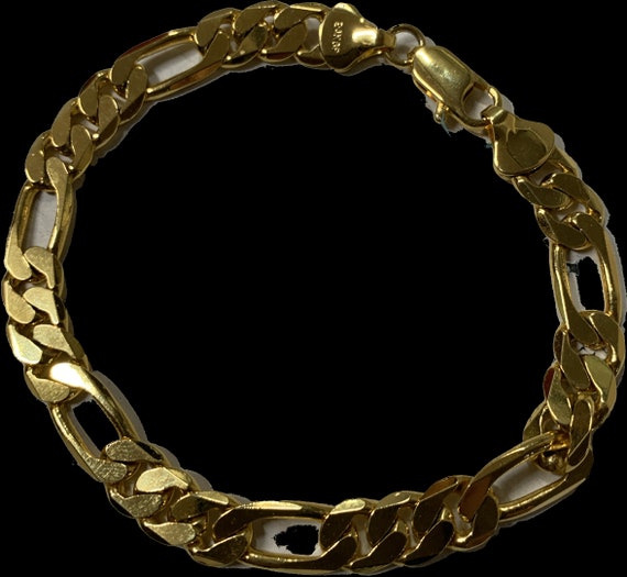 Vintage Gold 24 KGP Link Bracelet, 7.5 inches. - image 2