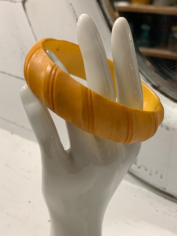 Bakelite Butterscotch Bangle Bracelet, 5/8" wide