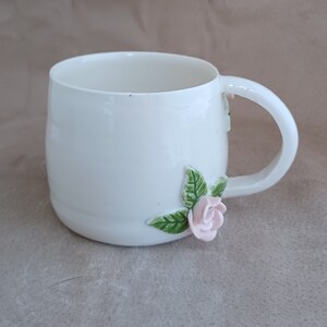 CER154 Porcelain Rose Cup 8 oz Handmade