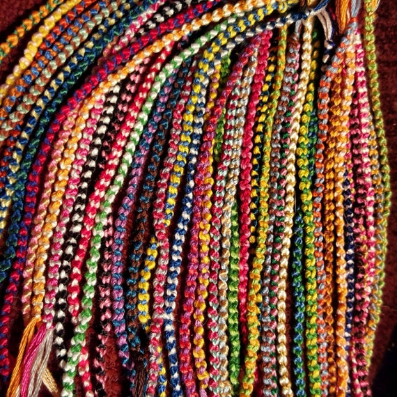 10+ Simple Chain Double Knot Friendship Bracelets | Bulk | Mystery Colors