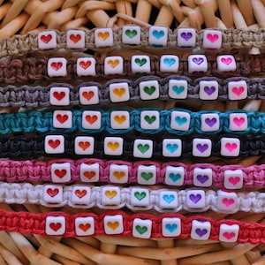 Rainbow Pride Beaded Hemp Bracelet