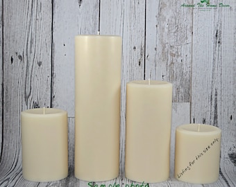 All Natural Vegan Soy 3.5 inch Pillar Candle , Scented or Unscented. Short Pillar.