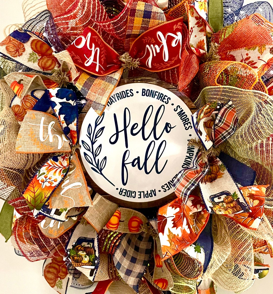 DIY Wreath Kit Hello Fall Wreath Kit Etsy
