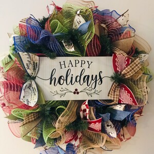 DIY Wreath Kit Christmas Happy Holidays Wreath Kit