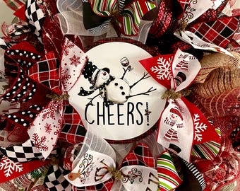 DIY Snowman Christmas Wreath Kit: 'Cheers' Winter Decor
