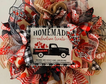 DIY Wreath Kit Black Truck Valentines Wreath Kit