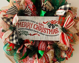 DIY Wreath Kit Merry Christmas and Happy New Year Wreath Kit