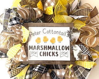 DIY Wreath Kit Easter Marshmallow Chicks Wreath Kit