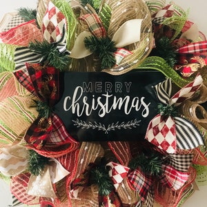 DIY Wreath Kit Farmhouse Merry Christmas Wreath Kit