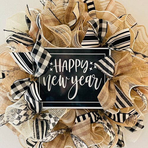 DIY Wreath Kit Happy New Year Wreath Kit Etsy