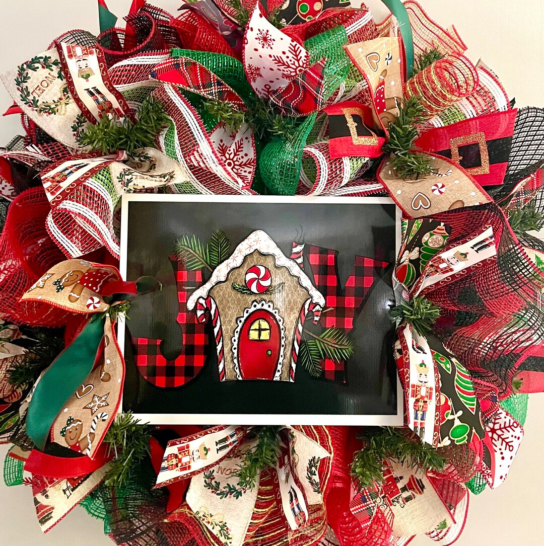 DIY Wreath Kit Joy Gingerbread Christmas Wreath Kit Etsy