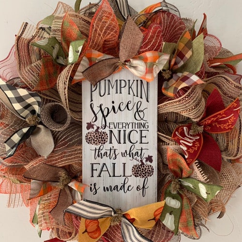 DIY Wreath Kit Fall Autumn Thankful Leopard Print Pumpkin Etsy