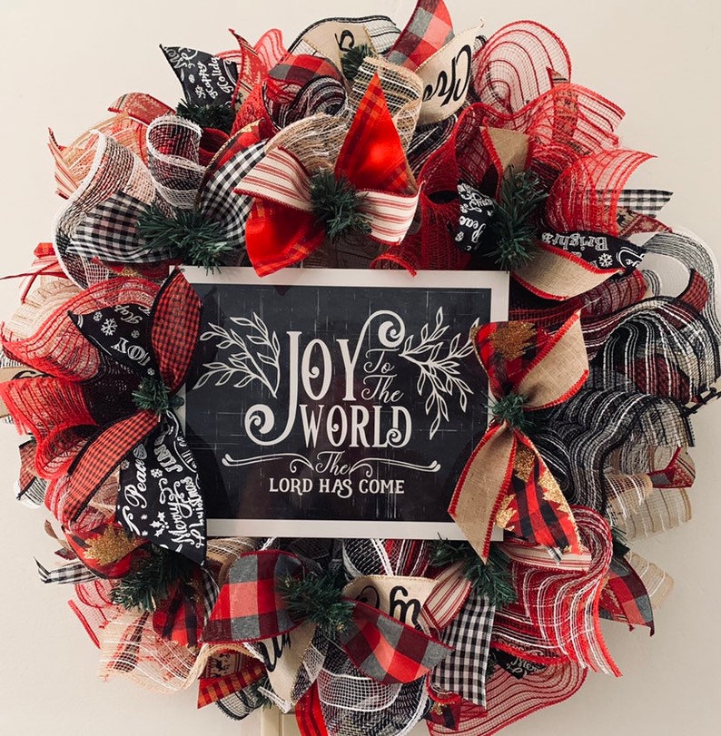 DIY Wreath Kit Joy to the World Christmas Wreath Kit image 1