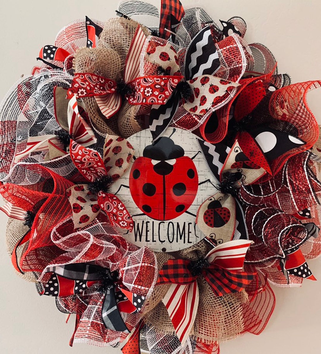 DIY Wreath Kit Home Ladybug Wreath Kit Etsy