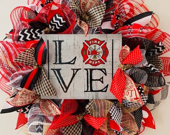 DIY Wreath Kit Fireman Love Wreath Kit