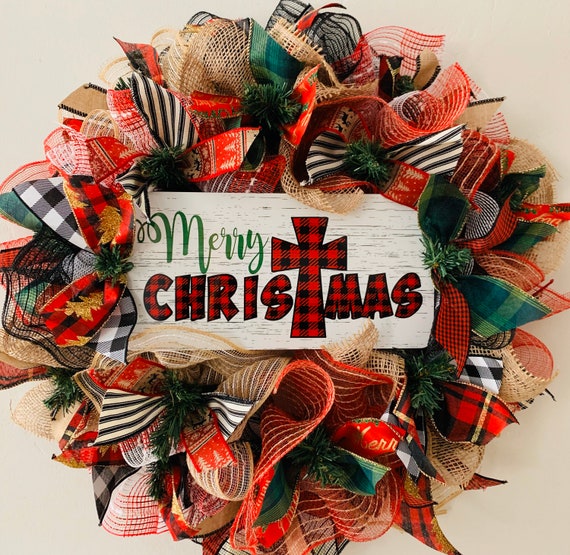 DIY Wreath Kit Merry Christmas Wreath Kit Etsy