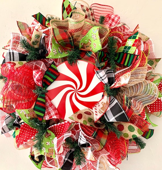 DIY Wreath Kit Christmas Candy Peppermint Wreath Kit