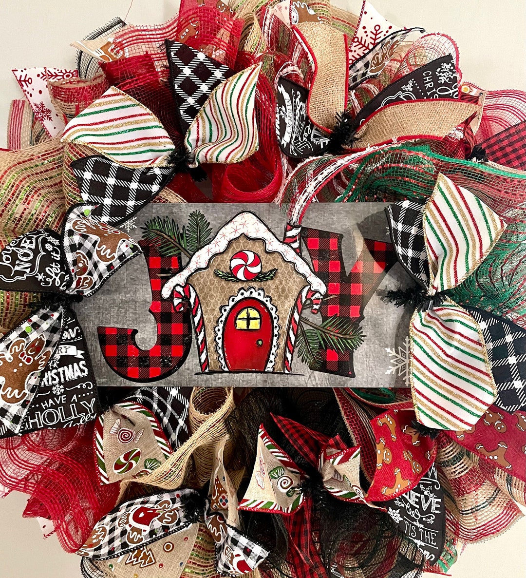 DIY Wreath Kit Gingerbread House Joy Christmas Wreath Kit - Etsy