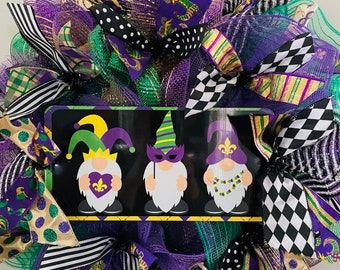 DIY Wreath Kit Mardi Gras Gnomes Wreath Kit