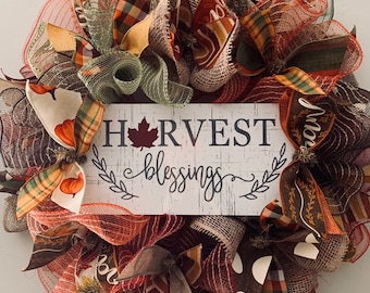 DIY Wreath Kit Fall Autumn Harvest Blessings Wreath Kit