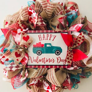 DIY Wreath Kit Valentine Valentine&#39;s Truck Wreath Kit